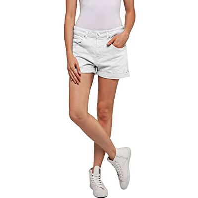 Replay Damen Jeans Shorts Anyta Baggy-Fit, Optical White 001 (Weiß), 24W Replay Damen Jeans Shorts Anyta Baggy-Fit, Optical White 001 (Weiß), 24W