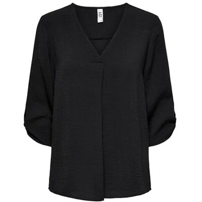 JDY Damen divya 3/4 top wvn nos T Shirt, Schwarz, 42 EU JDY Damen divya 3/4 top wvn nos T Shirt, Schwarz, 42 EU