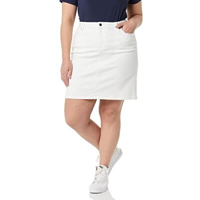 Amazon Essentials Damen Klassischer 5-Taschen-Jeansrock mit Stretchanteil, 60,3cm Länge (Erhältlich in Übergröße), Weiß, 50 Große Größe Amazon Essentials Damen Klassischer 5-Taschen-Jeansrock mit Stretchanteil, 60,3cm Länge (Erhältlich in Übergröße), Weiß, 50 Große Größe