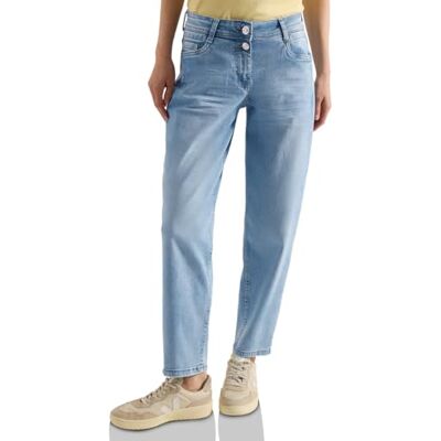 Cecil High Waist Barrel Leg Jeans im Loose Fit Light Blue Used wash 28 Cecil High Waist Barrel Leg Jeans im Loose Fit Light Blue Used wash 28