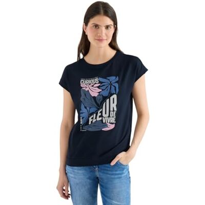 Cecil Damen T-Shirt mit Boatneck und Frontprint Cecil Damen T-Shirt mit Boatneck und Frontprint
