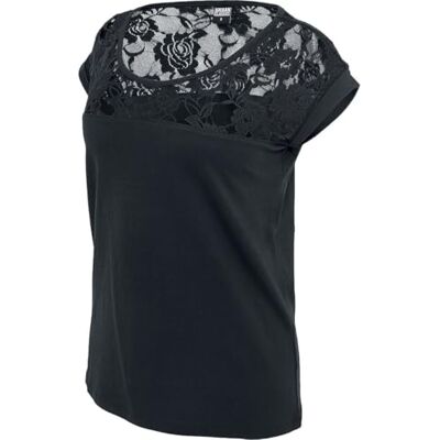 Urban Classics Ladies Top Laces Tee Frauen T-Shirt schwarz Urban Classics Ladies Top Laces Tee Frauen T-Shirt schwarz