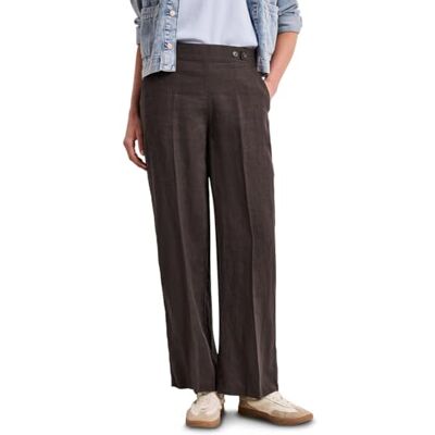 Street One High Waist Wide Leg Hose aus Leinen Espresso Brown 38 Street One High Waist Wide Leg Hose aus Leinen Espresso Brown 38