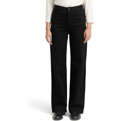 TOM TAILOR Damen 1047855 TTMADINA Wide Leg Jeans, 10240 Black Denim, 34W / 30L EU TOM TAILOR Damen 1047855 TTMADINA Wide Leg Jeans, 10240 Black Denim, 34W / 30L EU