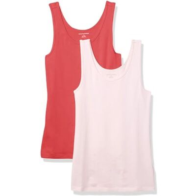 Amazon Essentials Damen Tanktop, Schmale Passform, 2er-Pack, Hellrosa/Korallenrosa, M Amazon Essentials Damen Tanktop, Schmale Passform, 2er-Pack, Hellrosa/Korallenrosa, M