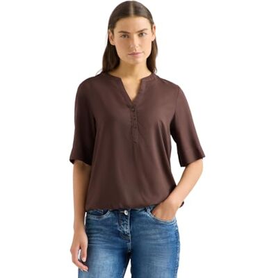 Cecil Damen Kurzarm Bluse mit Split Neck Cecil Damen Kurzarm Bluse mit Split Neck