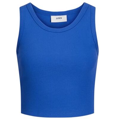 JACK & JONES Damen Jxfallon STR Sl Rib Top JRS Noos Tanktop, Blue Iolite, XS JACK & JONES Damen Jxfallon STR Sl Rib Top JRS Noos Tanktop, Blue Iolite, XS