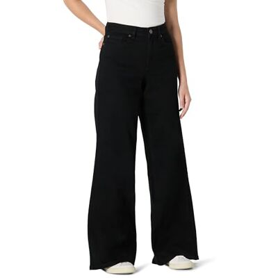 Amazon Essentials Damen Crop-Jeans mit Hoher Taille und Weitem Bein, 66,0cm Beininnenlänge, Schwarz, 36-38 Amazon Essentials Damen Crop-Jeans mit Hoher Taille und Weitem Bein, 66,0cm Beininnenlänge, Schwarz, 36-38