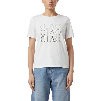 Comma Jersey-T-Shirt mit Strasssteinchen Comma Jersey-T-Shirt mit Strasssteinchen
