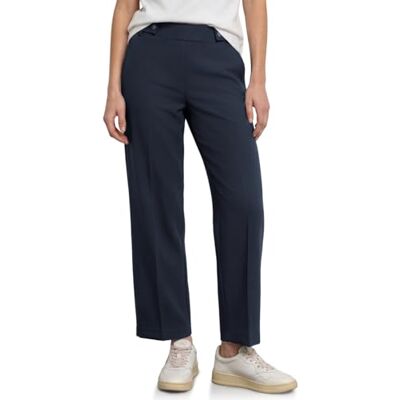 Street One Wide Leg Hose mit Knopfdetail Shadowed Navy 38 Street One Wide Leg Hose mit Knopfdetail Shadowed Navy 38