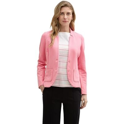 TOM TAILOR Damen 1038703 Basic Ottoman Blazer mit Taschen, 15116 Bright Rose, L TOM TAILOR Damen 1038703 Basic Ottoman Blazer mit Taschen, 15116 Bright Rose, L
