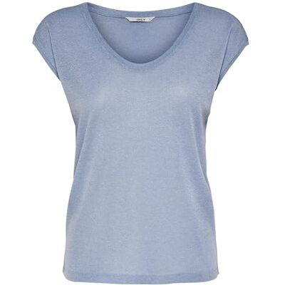 ONLY ONLSILVERY S/S V Neck Lurex TOP JRS NOOS ONLY ONLSILVERY S/S V Neck Lurex TOP JRS NOOS