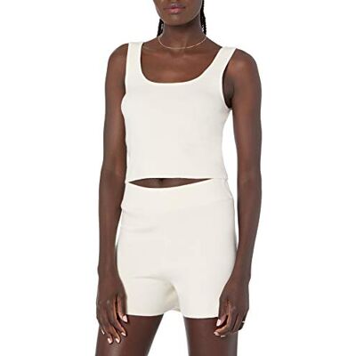 The Drop Damen Angelica superweiches Crop-Tanktop mit U-Ausschnitt, Whisper White, XS The Drop Damen Angelica superweiches Crop-Tanktop mit U-Ausschnitt, Whisper White, XS