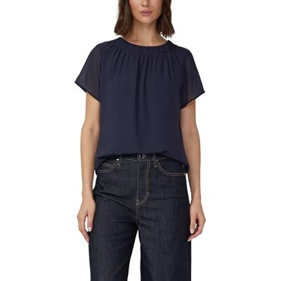 s.Oliver Luftige Chiffon-Bluse mit gesteppter Raffung s.Oliver Luftige Chiffon-Bluse mit gesteppter Raffung
