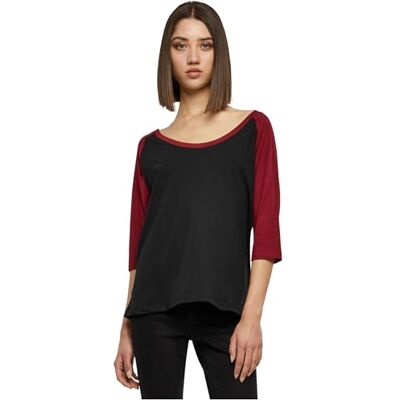 Urban Classics Damen T-Shirt Ladies 3/4 Contrast Raglan Tee TB733, Gr. X-Small, Mehrfarbig (blk/Burgundy 651) Urban Classics Damen T-Shirt Ladies 3/4 Contrast Raglan Tee TB733, Gr. X-Small, Mehrfarbig (blk/Burgundy 651)