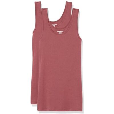 Amazon Essentials Damen Tanktop, Schmale Passform, 2er-Pack, Pflaume, XL Amazon Essentials Damen Tanktop, Schmale Passform, 2er-Pack, Pflaume, XL