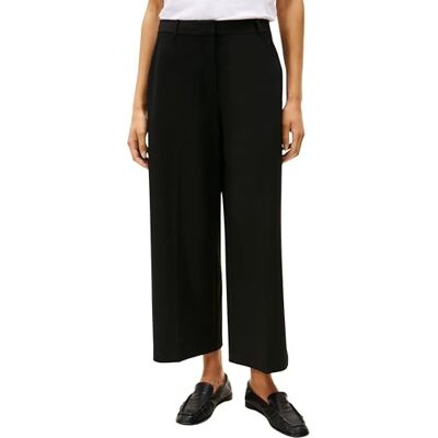 Tommy Hilfiger Damen Stoffhose Wide Leg Crop Knöchelfrei, Schwarz (Black), 32W Tommy Hilfiger Damen Stoffhose Wide Leg Crop Knöchelfrei, Schwarz (Black), 32W