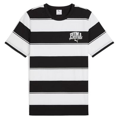 Puma Unisex Class Stripe AOP Tee T-Shirts, Black, Puma Unisex Class Stripe AOP Tee T-Shirts, Black,