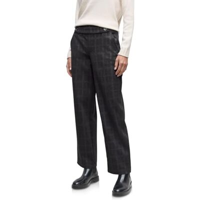 Street One Karierte Straight Leg Hose Anthracite Melange 42 Street One Karierte Straight Leg Hose Anthracite Melange 42