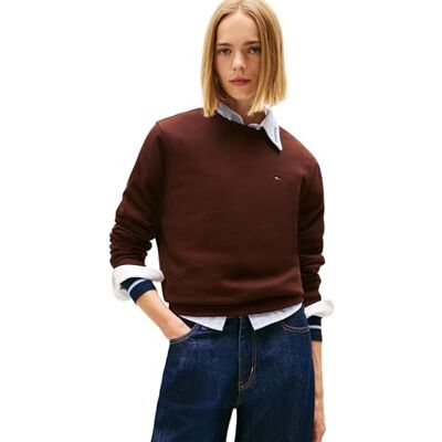 Tommy Jeans Damen Pullover Crew Neck Rundhalsausschnitt, Braun (Rich Brown), XS Tommy Jeans Damen Pullover Crew Neck Rundhalsausschnitt, Braun (Rich Brown), XS