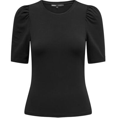 ONLY Damen Onllive Love 2/4 Pufftop JRS Noos, Schwarz, S ONLY Damen Onllive Love 2/4 Pufftop JRS Noos, Schwarz, S
