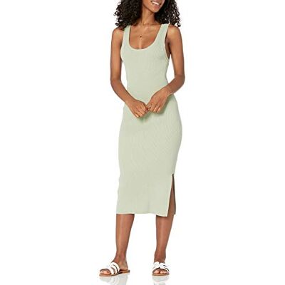 The Drop Damen Yasmin Rib gestricktes Miditankkleid, Desert Sage, S The Drop Damen Yasmin Rib gestricktes Miditankkleid, Desert Sage, S