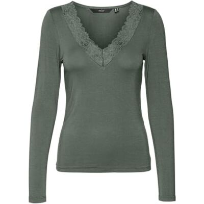 VERO MODA VMROSA LS V-Neck LACE TOP GA JRS NOOS VERO MODA VMROSA LS V-Neck LACE TOP GA JRS NOOS