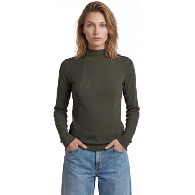 G-STAR Damen A line Slim Rib Mock t ls wmn G-STAR Damen A line Slim Rib Mock t ls wmn