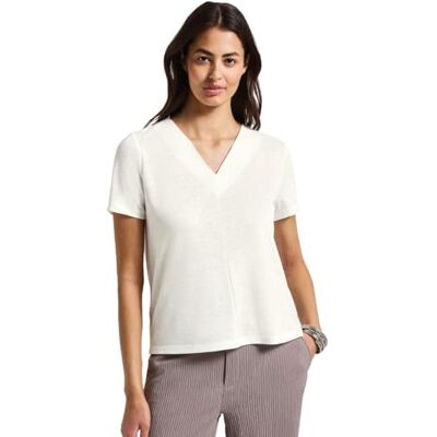 Street One Damen V-Neck Shirt in Leinen-Optik Street One Damen V-Neck Shirt in Leinen-Optik