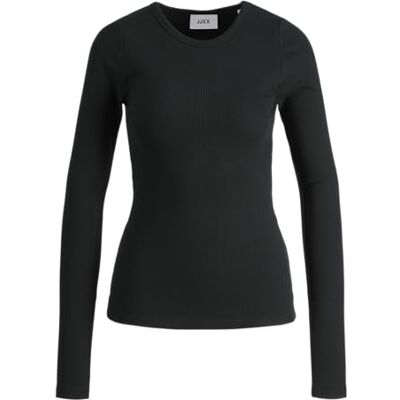 JJXX Jack & Jones Damen JXFREYA LS Rib Tee NOOS T-Shirt, Black, M JJXX Jack & Jones Damen JXFREYA LS Rib Tee NOOS T-Shirt, Black, M