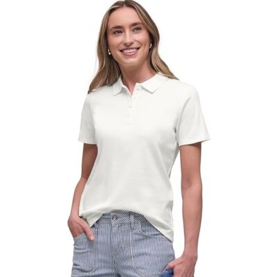 Street One Kurzarm Poloshirt in Rippstruktur Off White 36 Street One Kurzarm Poloshirt in Rippstruktur Off White 36