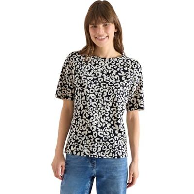 Cecil Shirt mit Boatneck und Leo-Print Cecil Shirt mit Boatneck und Leo-Print