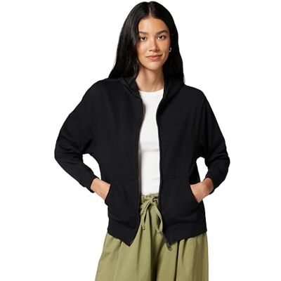 Tommy Hilfiger Damen Hoodie mit Reißverschluss Full Zip mit Kapuze, Schwarz (Black), S Tommy Hilfiger Damen Hoodie mit Reißverschluss Full Zip mit Kapuze, Schwarz (Black), S