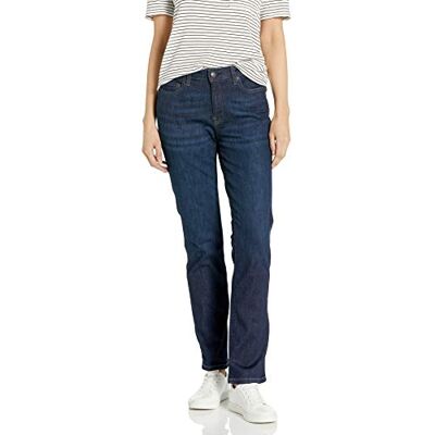 Amazon Essentials Damen Schmale Jeans Mit Geradem Schnitt und Mittelhohem Bund Auslaufmodell, Dunkle Waschung, 36 Kurz Amazon Essentials Damen Schmale Jeans Mit Geradem Schnitt und Mittelhohem Bund Auslaufmodell, Dunkle Waschung, 36 Kurz