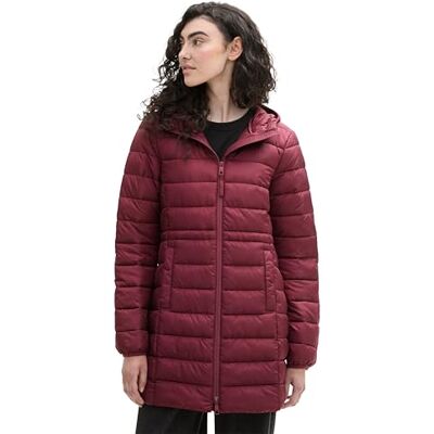 TOM TAILOR Denim Damen Lightweight Steppmantel mit Kapuze,35736 deep Wine red, XS TOM TAILOR Denim Damen Lightweight Steppmantel mit Kapuze,35736 deep Wine red, XS