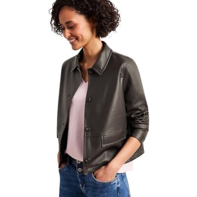 Street One Damen Jacke im Leder-Look mit Knöpfen Street One Damen Jacke im Leder-Look mit Knöpfen