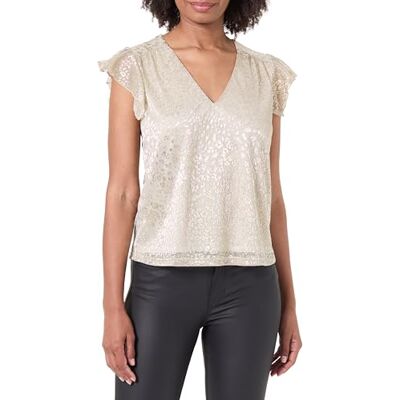 Morgan 252-dsofia Damen Kurzarm-T-Shirt, Gold, S Morgan 252-dsofia Damen Kurzarm-T-Shirt, Gold, S