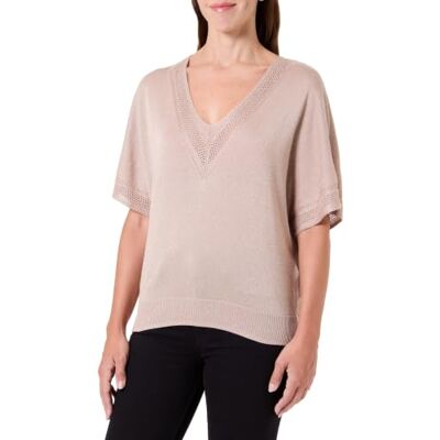 Morgan Kurzarm-Pullover mit V-Kragen Morgan Kurzarm-Pullover mit V-Kragen