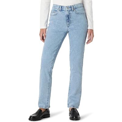 Amazon Essentials Damen Hoch Geschnittene Jeans mit Geradem Bein, 76,2cm Beininnenlänge, Hell-getöntes EIS, 38 Amazon Essentials Damen Hoch Geschnittene Jeans mit Geradem Bein, 76,2cm Beininnenlänge, Hell-getöntes EIS, 38