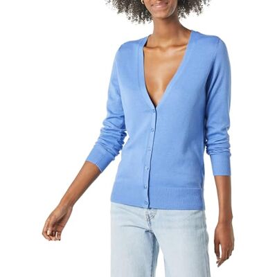 Amazon Essentials Damen Leichter Cardigan-Pulli, Blau, L Amazon Essentials Damen Leichter Cardigan-Pulli, Blau, L