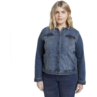 TOM TAILOR Damen Plussize Jeansjacke im Washed-Look TOM TAILOR Damen Plussize Jeansjacke im Washed-Look