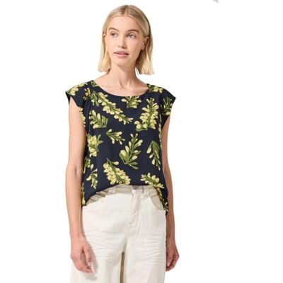 Street One Studio Dropped Shoulder Blusenshirt mit Rundhals Street One Studio Dropped Shoulder Blusenshirt mit Rundhals