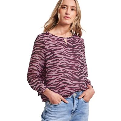 Street One 3/4-Arm Bluse mit Rundhals aus Chiffon Street One 3/4-Arm Bluse mit Rundhals aus Chiffon