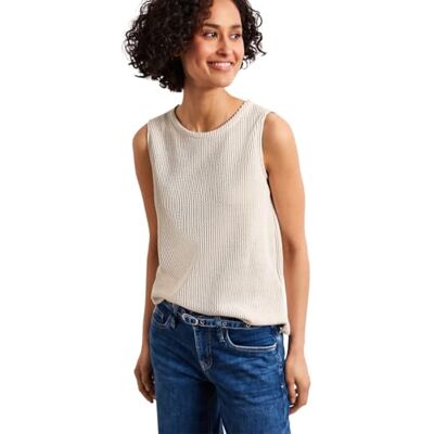 Street One Damen Top mit Rundhals und Strukturstreifen Street One Damen Top mit Rundhals und Strukturstreifen