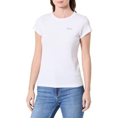 Pepe Jeans Damen W Basic Rib S/S T-Shirt, Weiß (Weiß), XS Pepe Jeans Damen W Basic Rib S/S T-Shirt, Weiß (Weiß), XS
