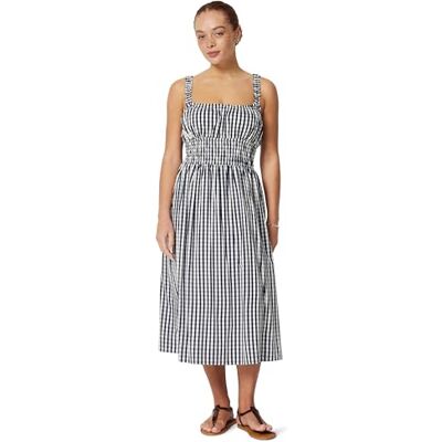 Amazon Essentials x Sofia Grainge Damen Mommy & Me Kleider aus Baumwollsatin, Marineblaues Gingham, L Amazon Essentials x Sofia Grainge Damen Mommy & Me Kleider aus Baumwollsatin, Marineblaues Gingham, L