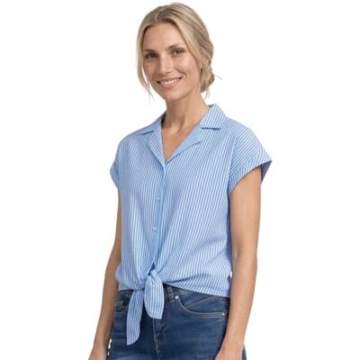 Street One Damen Dropped Shoulder Bluse mit Bowling-Kragen Street One Damen Dropped Shoulder Bluse mit Bowling-Kragen