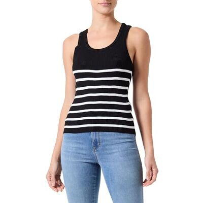 ONLY Top Damen, Black/Stripes:Cloud Dancer, M ONLY Top Damen, Black/Stripes:Cloud Dancer, M