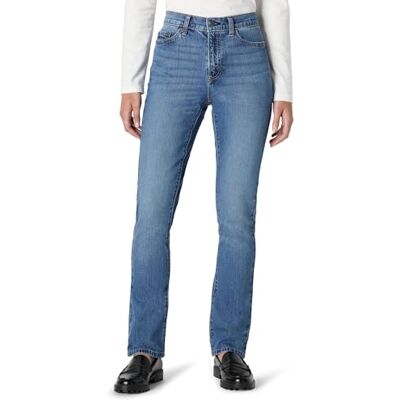Amazon Essentials Damen Mittelelastische Slim-Fit-Jeans mit Geradem Bein und Mittelhohem Bund, 77,5cm Beininnenlänge, Mittelblau Vintage, 42 Amazon Essentials Damen Mittelelastische Slim-Fit-Jeans mit Geradem Bein und Mittelhohem Bund, 77,5cm Beininnenlänge, Mittelblau Vintage, 42