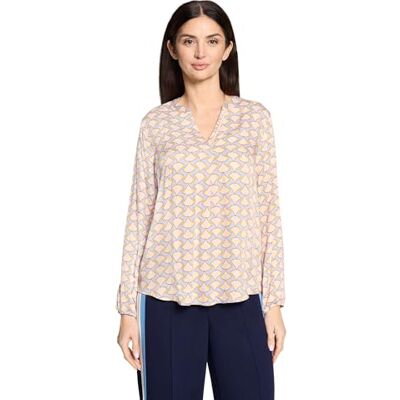Cartoon Damen Casual-Bluse mit Muster 42, Blue/Apricot Cartoon Damen Casual-Bluse mit Muster 42, Blue/Apricot